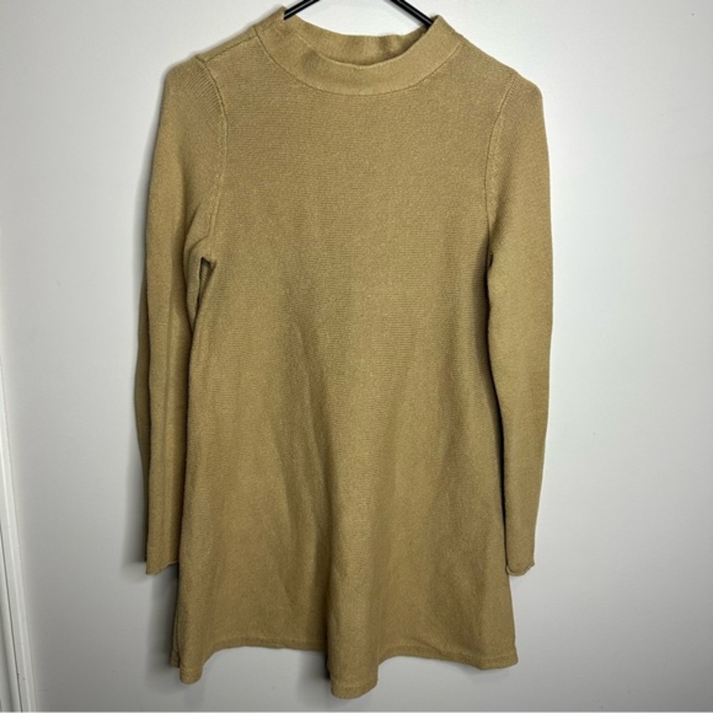 Women’s J. Jill Size Small Wool Blend Brown Mock Neck‎ Sweater Tunic Top